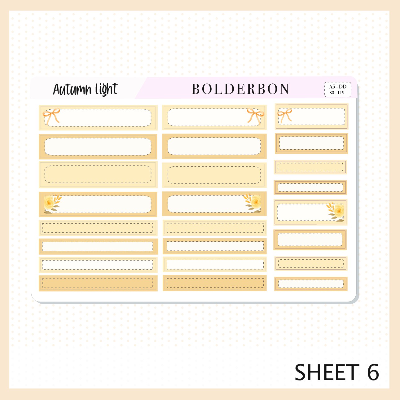 AUTUMN LIGHT A5 Daily Duo || Planner Sticker Kit