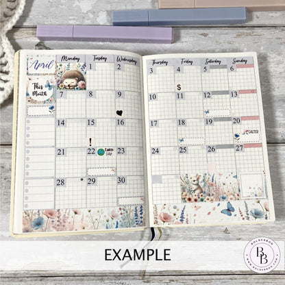 JULY A6 Hobonichi || Shoreline Monthly Sticker Kit Planner Stickers