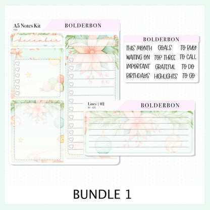 DECEMBER A5 Notes Kit || New Layout 2025/2026, Planner Sticker Kit for Erin Condren Planners, Candy Lane Theme