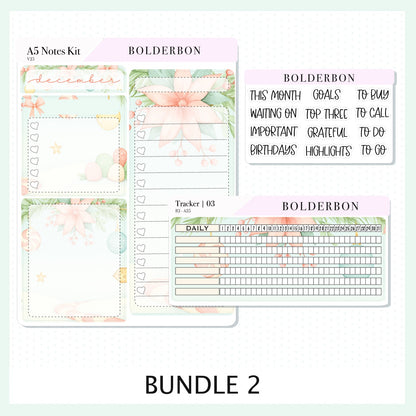 DECEMBER A5 Notes Kit || New Layout 2025/2026, Planner Sticker Kit for Erin Condren Planners, Candy Lane Theme