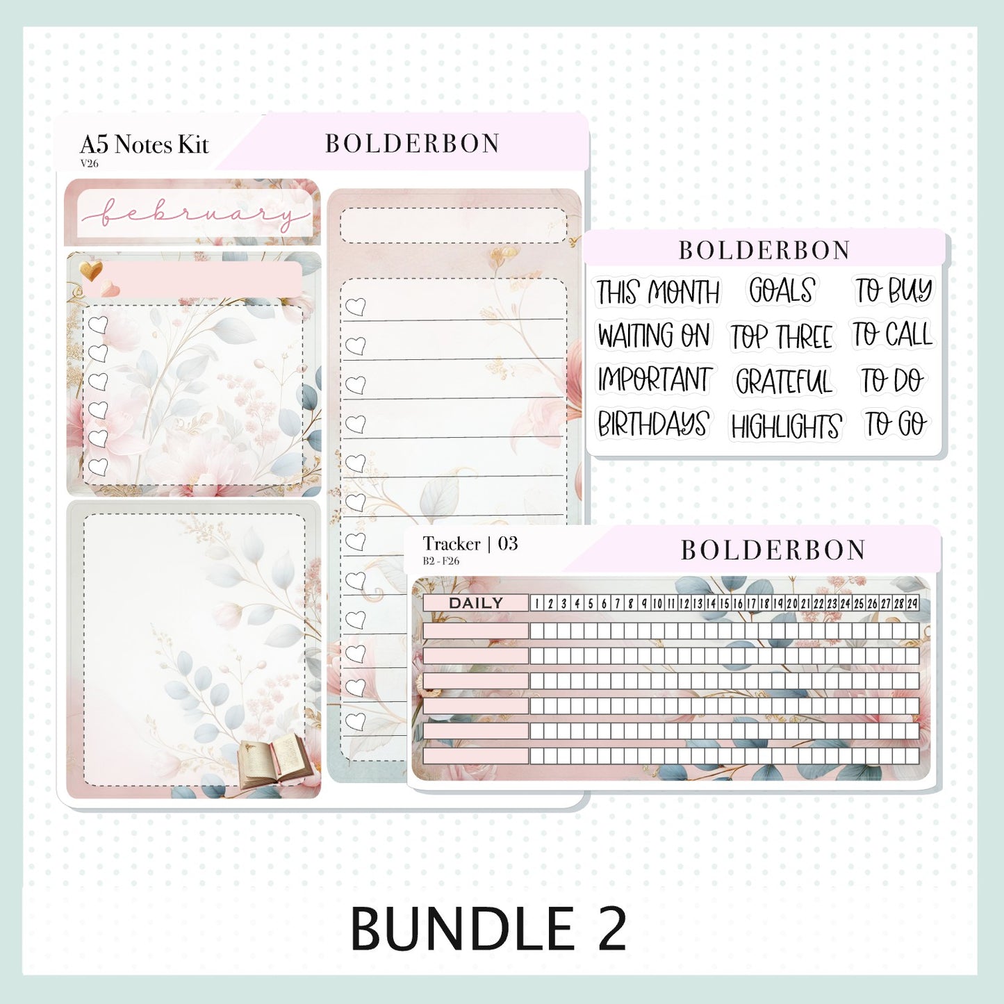 FEBRUARY A5 Notes Kit || Timeless Tales, Planner Sticker Kit for Erin Condren Planners