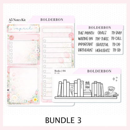 APRIL A5 Notes Kit || Hello Spring, Planner Sticker Kit for Erin Condren Planners