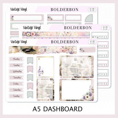 Vintage Vinyl • A5 Weekly Dashboard Kit