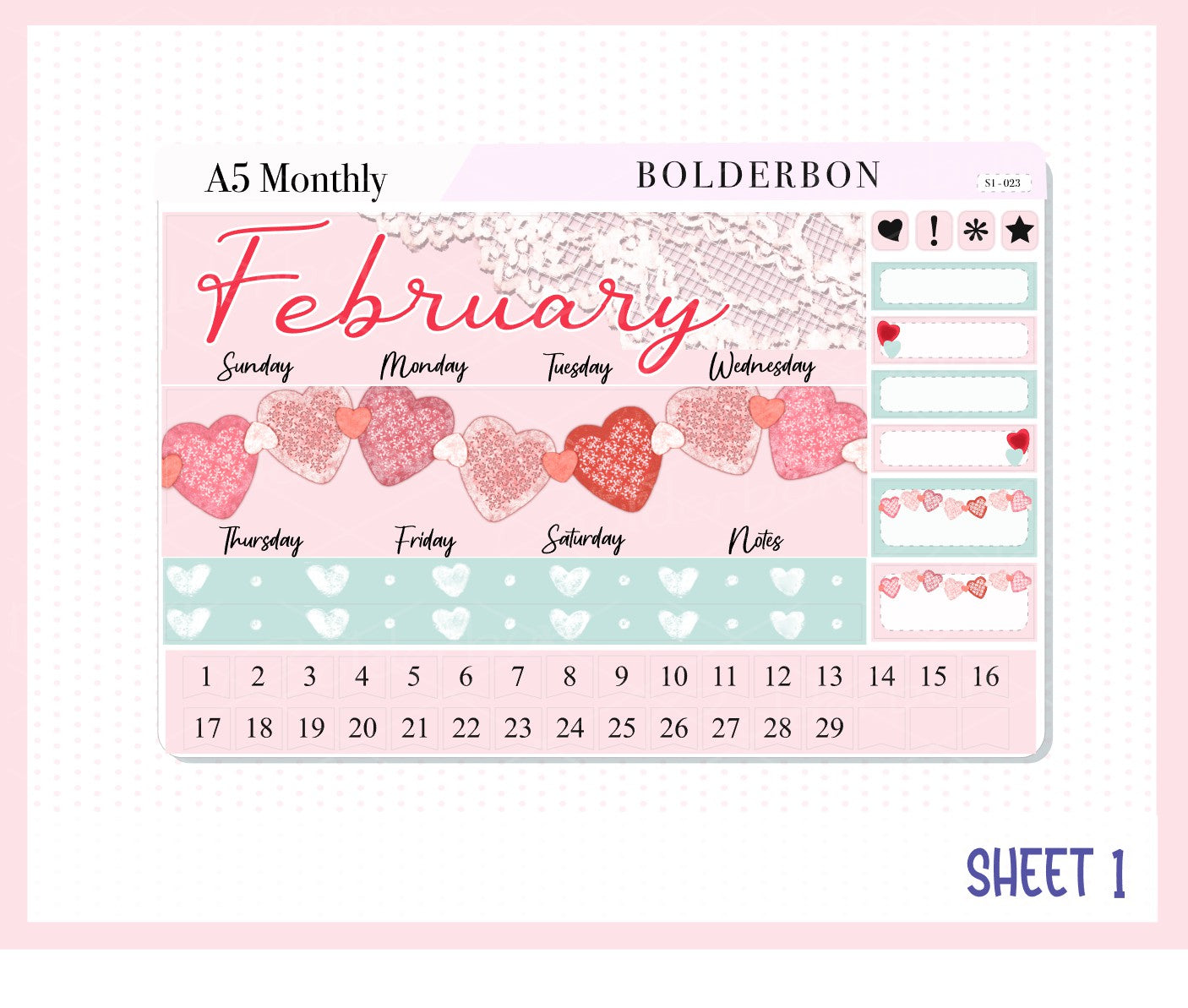 FEBRUARY A5 MONTHLY KIT || Planner Stickers for Erin Condren