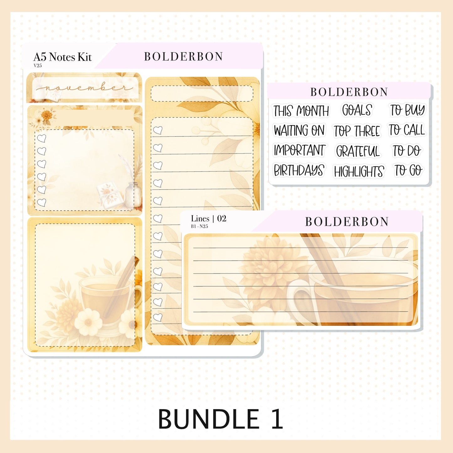 NOVEMBER A5 Notes Kit || New Layout 2025/2026, Planner Sticker Kit for Erin Condren Planners, Fall View Theme