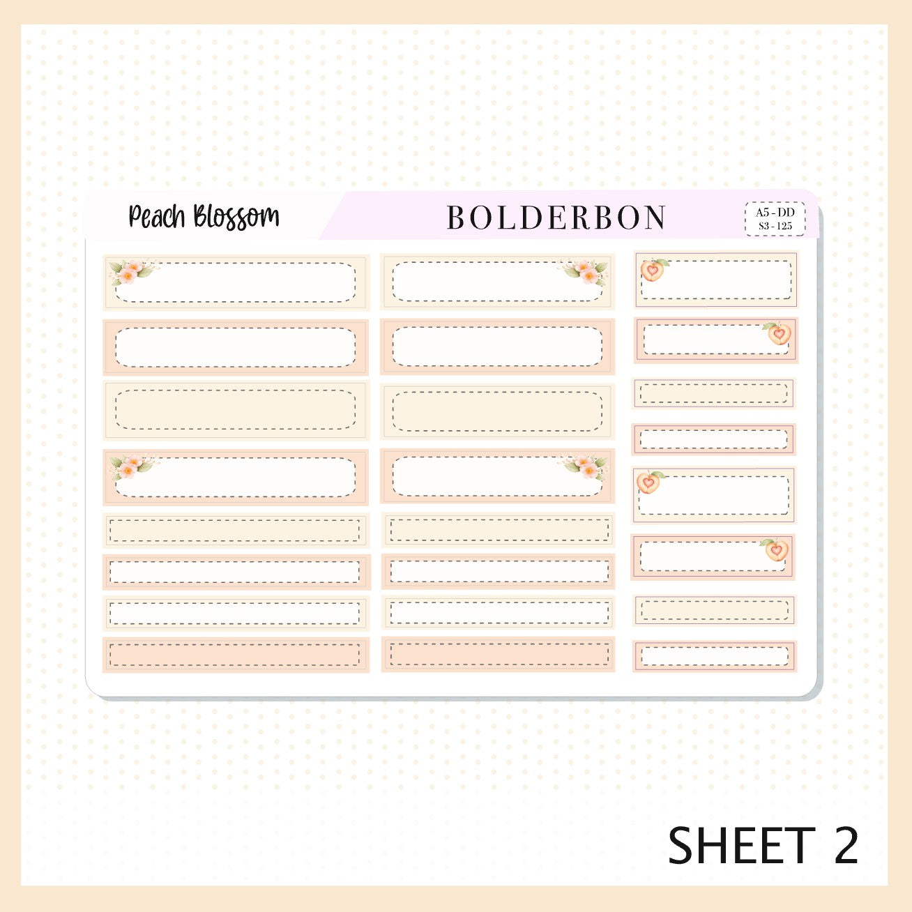 PEACH BLOSSOM A5 Daily Duo || EC Planner Sticker Kit