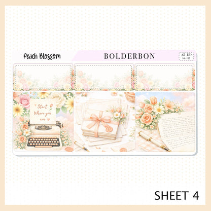 PEACH BLOSSOM A5 Daily Duo || EC Planner Sticker Kit