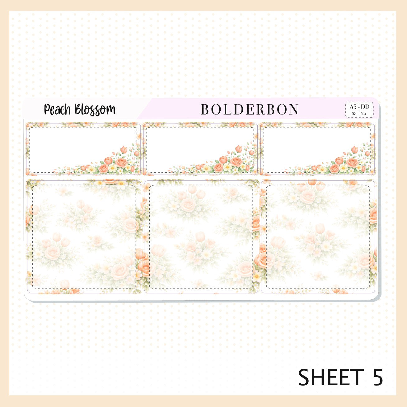 PEACH BLOSSOM A5 Daily Duo || EC Planner Sticker Kit