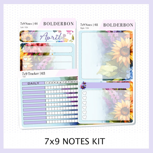 APRIL 7x9 Notes Kit || Planner Sticker Kit for Erin Condren Dashboard