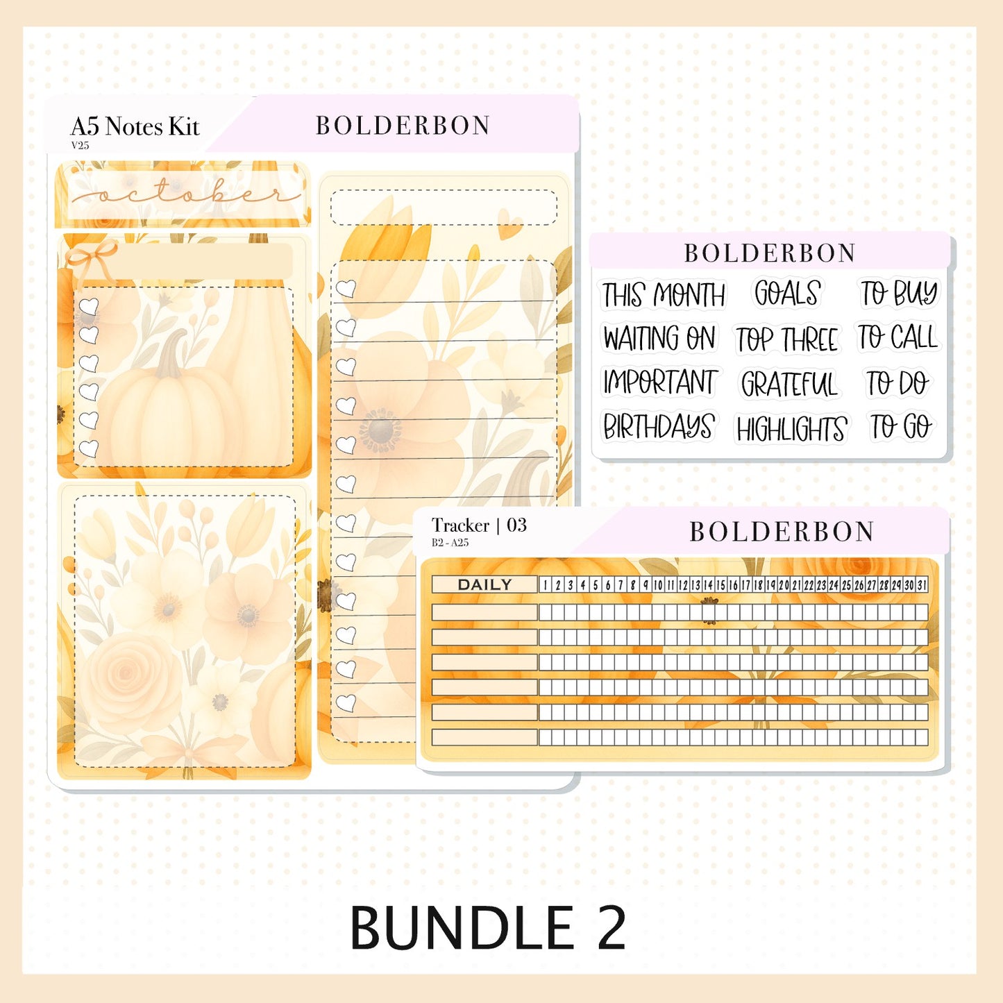 OCTOBER A5 Notes Kit || New Layout 2025/2026, Planner Sticker Kit for Erin Condren Planners, Autumn Light Theme