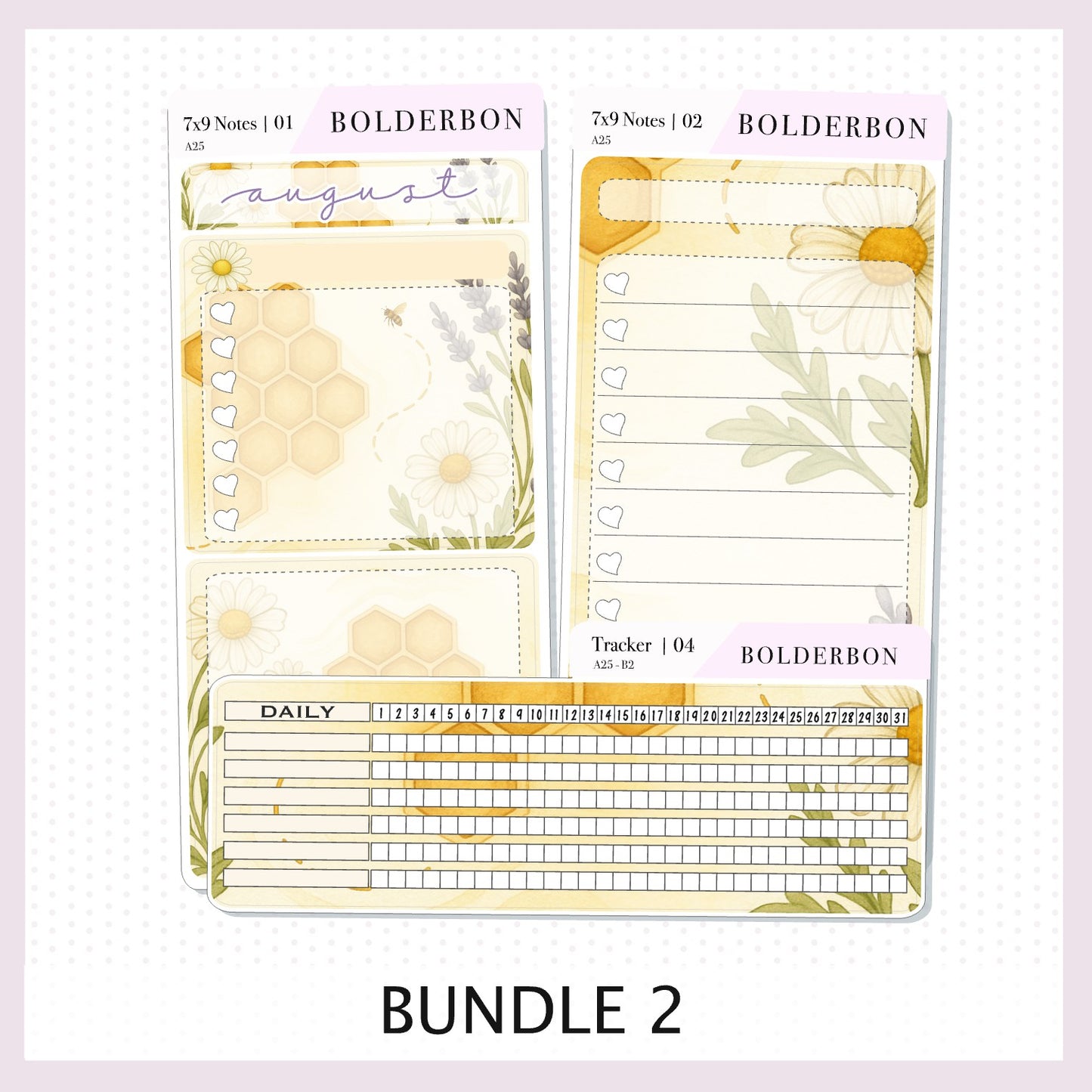 NEW AUGUST 7x9 Notes Kit ||  2025/2026 Planner Sticker Kit for Erin Condren Planners, Sweet Honey