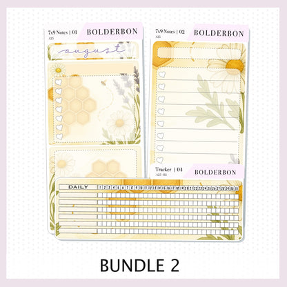 NEW AUGUST 7x9 Notes Kit ||  2025/2026 Planner Sticker Kit for Erin Condren Planners, Sweet Honey