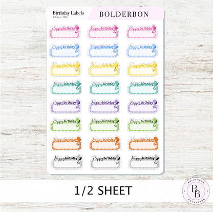Birthday Labels
