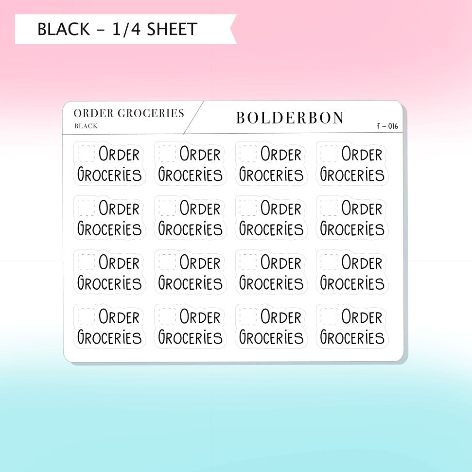 ORDER GROCERIES || Functional Planner Stickers