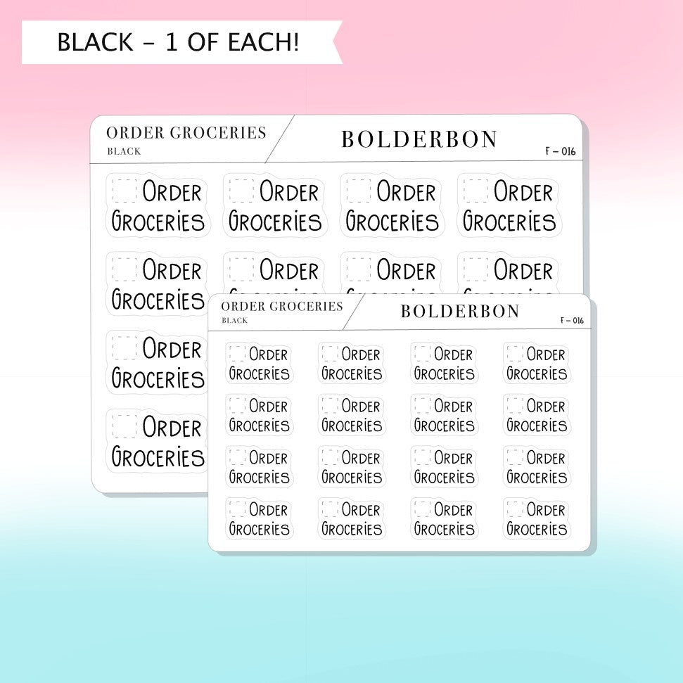 ORDER GROCERIES || Functional Planner Stickers