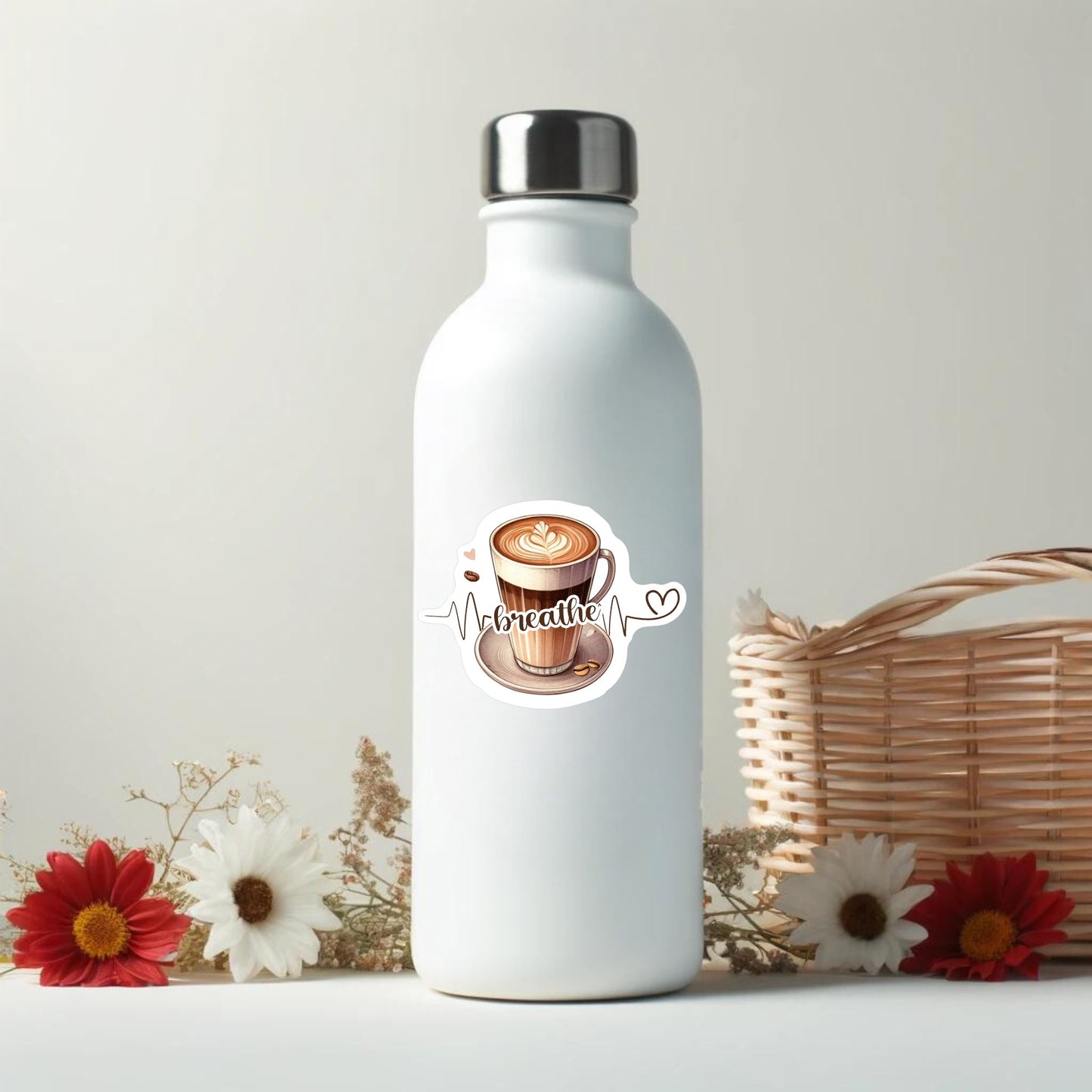 Breathe Coffee Sticker || Laptop Sticker, Kindle Sticker, Book Lover, Coffee Lover, Unique Gift, Bookish Gift sticker, Planner Scrapbook (Copy)