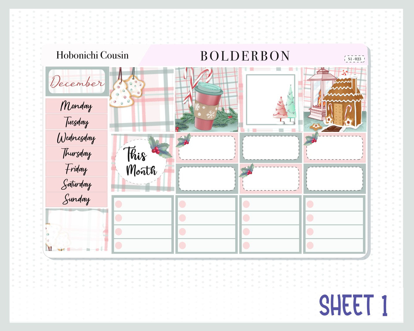 DECEMBER Hobonichi Cousin and A5 Day Free || Monthly Planner Sticker Kit