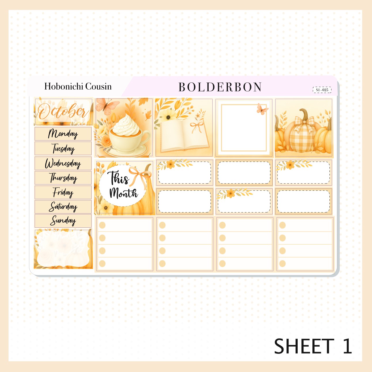 OCTOBER Hobonichi Cousin and A5 Day Free || Cozy Fall Floral Planner Stickers, Autumn Aesthetic Vibe