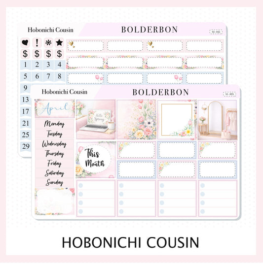 APRIL Hobonichi Cousin and A5 Day Free || Hello Spring, Monthly Planner Sticker Kit
