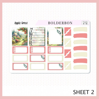 APPLE GROVE Hobonichi Cousin || Planner Sticker Kit