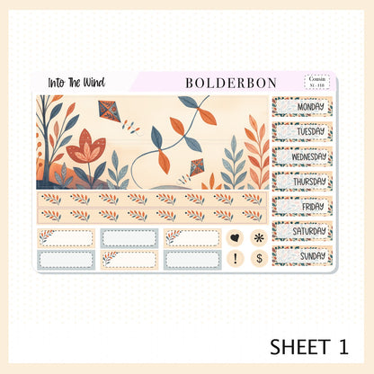 INTO THE WIND Hobonichi Cousin || A5 Planner Sticker Kit, Whimsical Woodland Forest Theme, Fall Leaves Vibe Planner Stickers