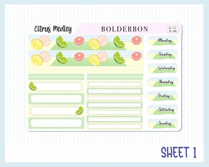 CITRUS MEDLEY || A5 Compact Vertical Planner Sticker Kit