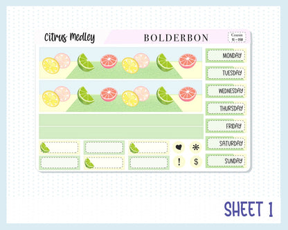 CITRUS MEDLEY || Hobonichi Cousin Planner Sticker Kit