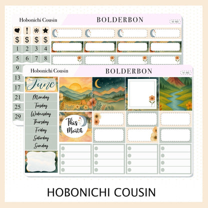 JUNE Hobonichi Cousin and A5 Day Free || Monthly Planner Sticker Kit