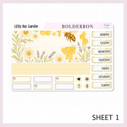 LITTLE BEE GARDEN Hobonichi Cousin || A5 Planner Sticker Kit, Aesthetic Bees, Florals & Cozy Farmhouse Vibe, Weekly Planner Stickers