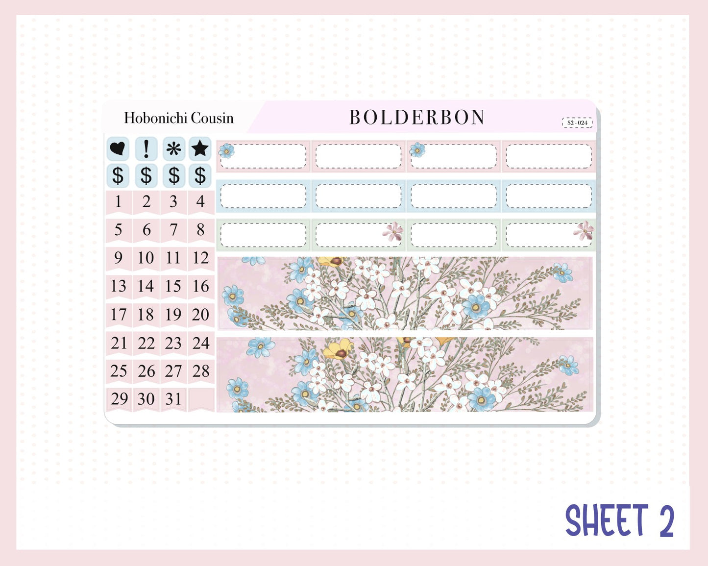 MARCH Hobonichi Cousin and A5 Day Free || Monthly Planner Sticker Kit