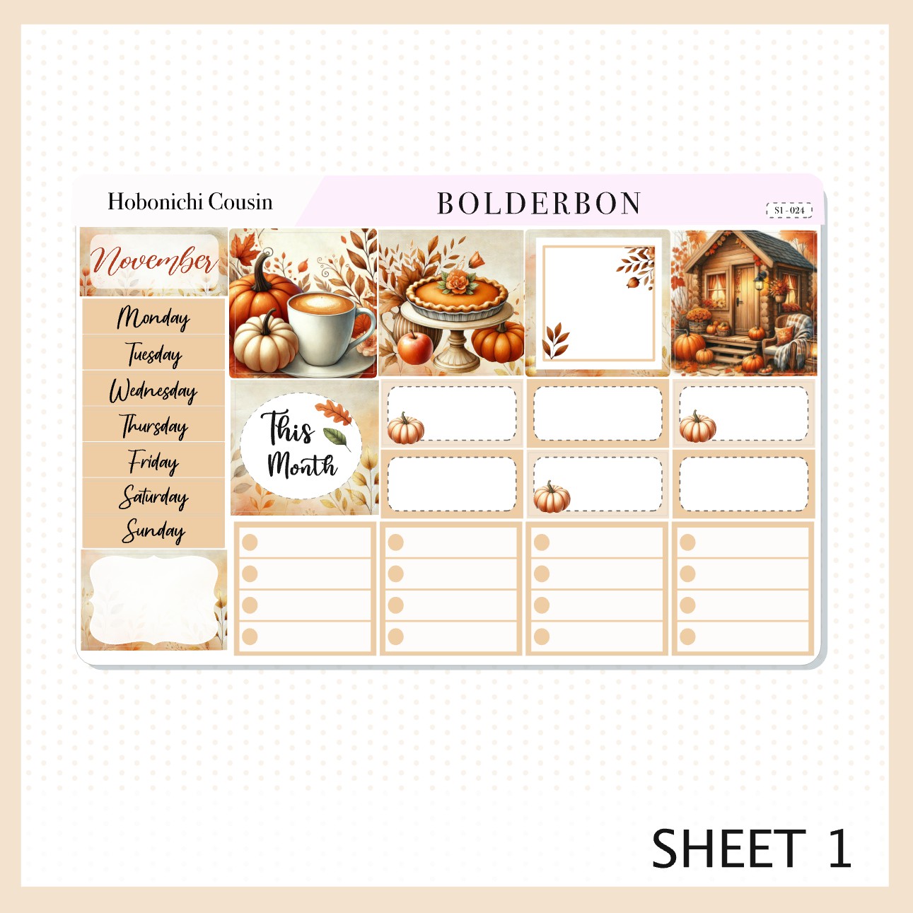 NOVEMBER Hobonichi Cousin and A5 Day Free || Monthly Planner Sticker Kit