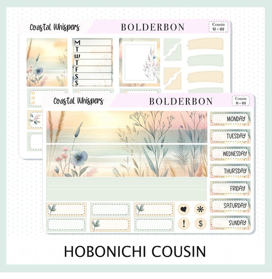 COASTAL WHISPERS Hobonichi Cousin || Planner Sticker Kit