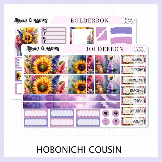 JIGSAW BLOSSOMS Hobonichi Cousin || Planner Sticker Kit