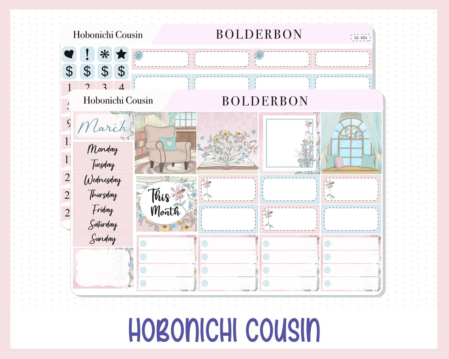 MARCH Hobonichi Cousin and A5 Day Free || Monthly Planner Sticker Kit