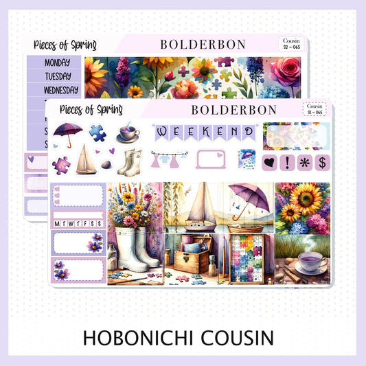 PIECES OF SPRING Hobonichi Cousin || Planner Sticker Kit