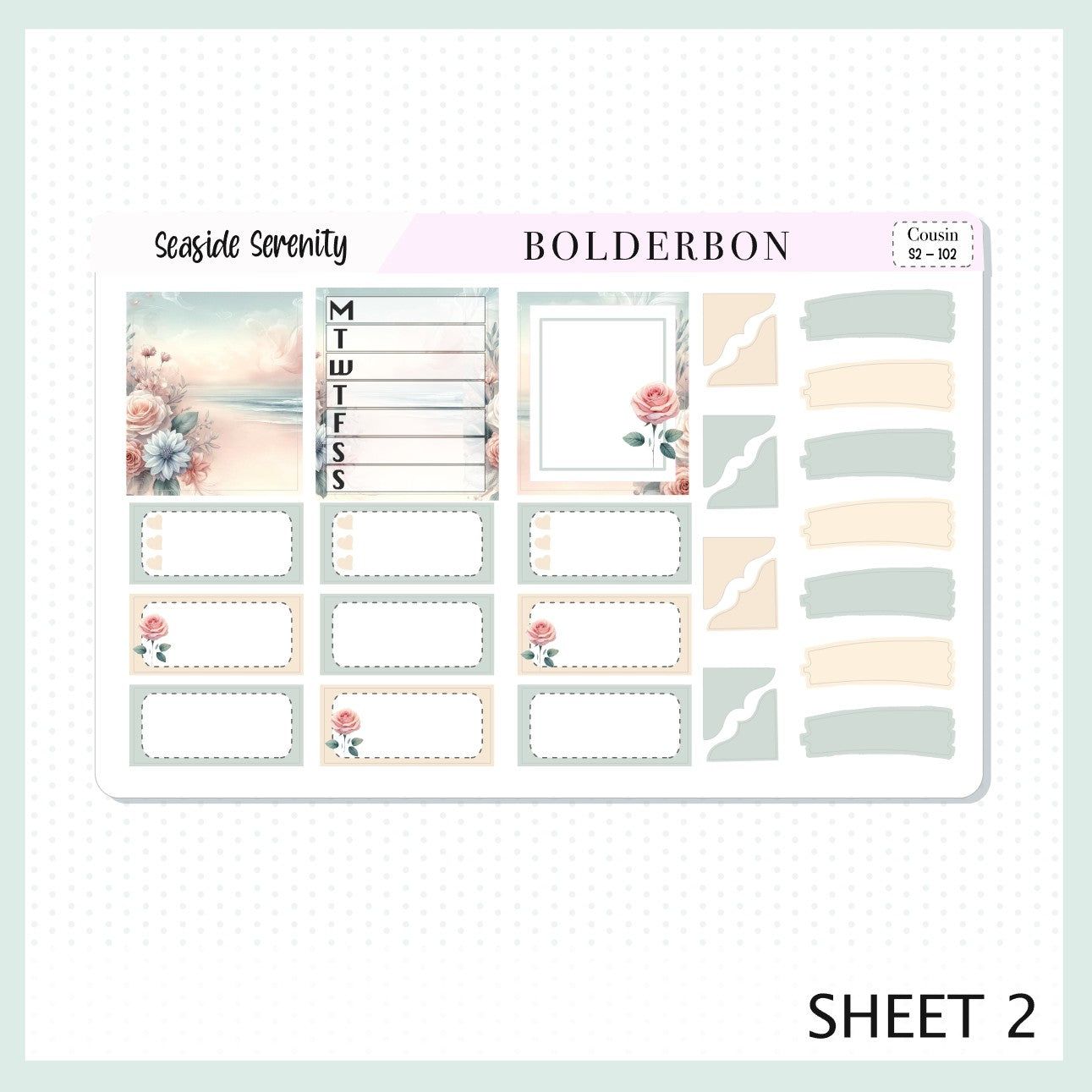 SEASIDE SERENITY Hobonichi Cousin || Planner Sticker Kit