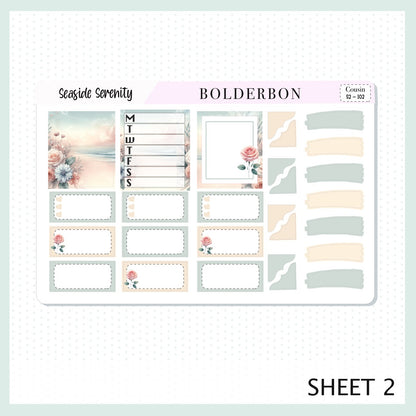 SEASIDE SERENITY Hobonichi Cousin || Planner Sticker Kit