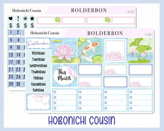 SEPTEMBER Hobonichi Cousin and A5 Day Free || "Koi Pond" Monthly Planner Sticker Kit