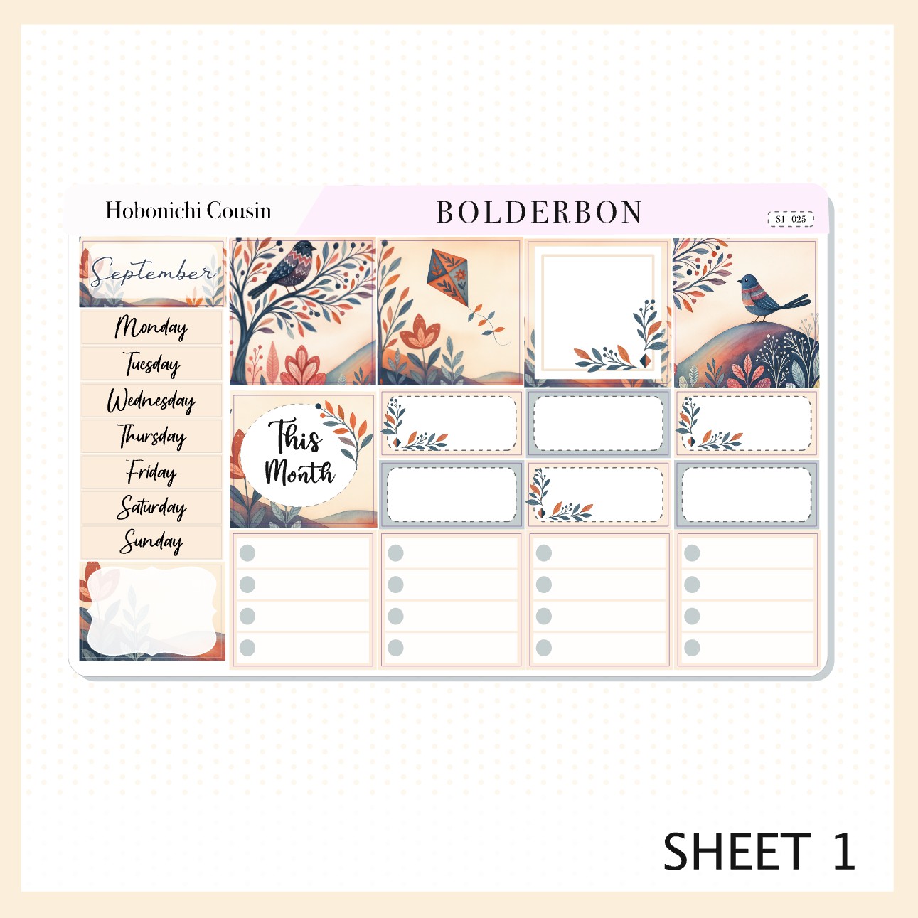 SEPTEMBER Hobonichi Cousin and A5 Day Free || Whimsical Woodland Forest Theme, Fall Leaves Vibe Planner Stickers
