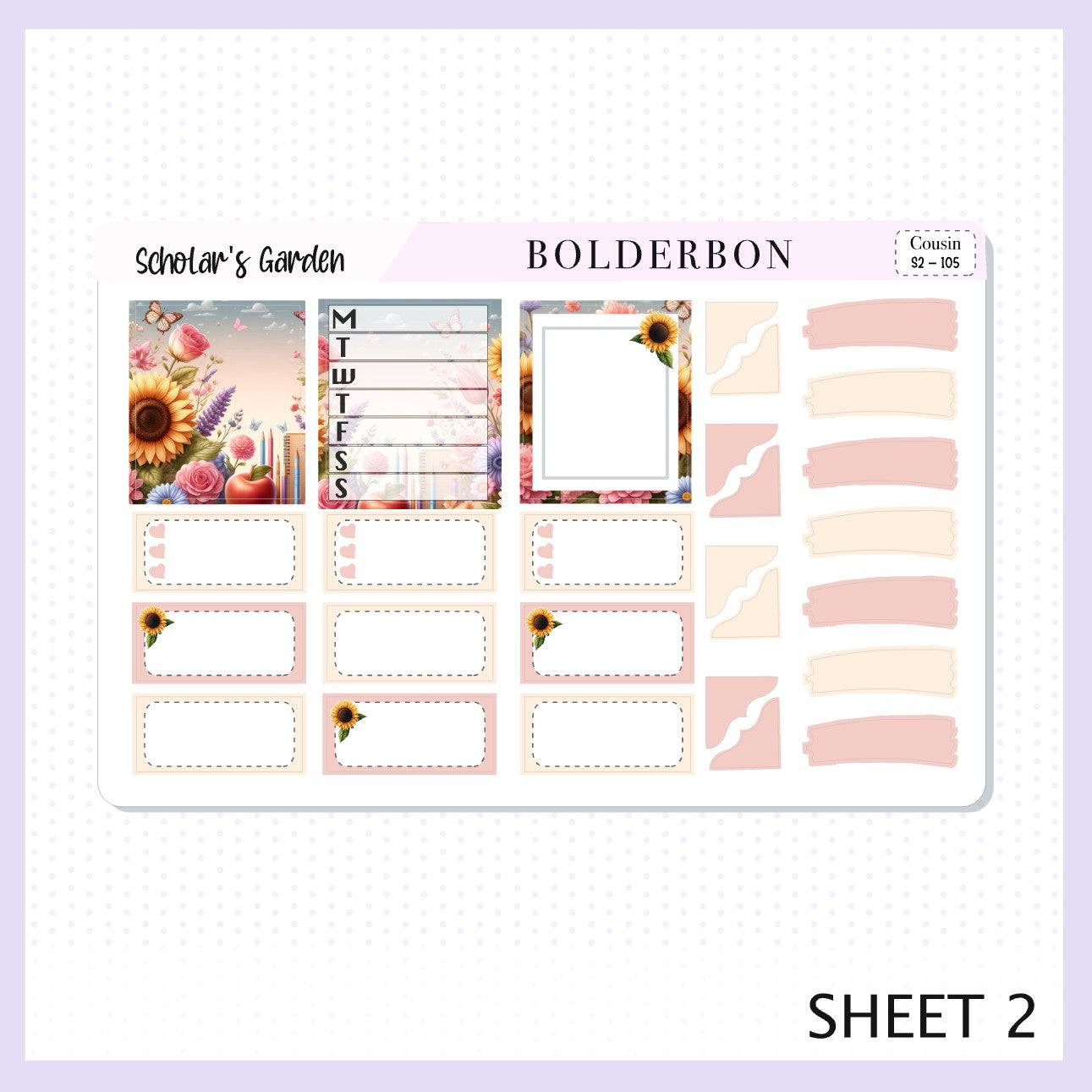 SCHOLAR'S GARDEN Hobonichi Cousin || Planner Sticker Kit