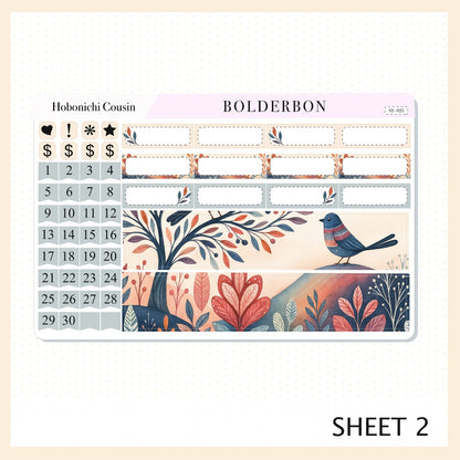 SEPTEMBER Hobonichi Cousin and A5 Day Free || Whimsical Woodland Forest Theme, Fall Leaves Vibe Planner Stickers