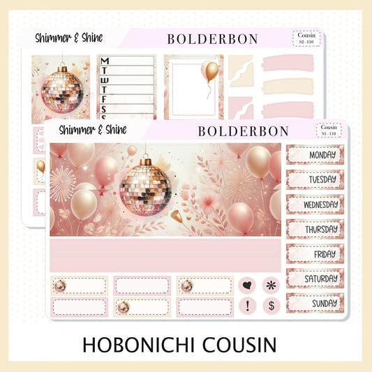 SHIMMER & SHINE Hobonichi Cousin || Planner Sticker Kit
