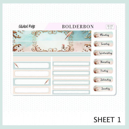 GILDED PAGE "A5 Compact Vertical" || Planner Sticker Kit
