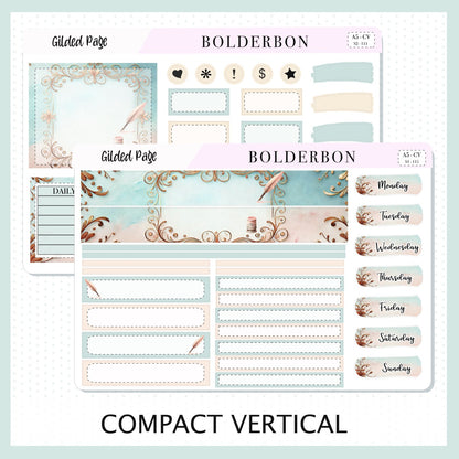 GILDED PAGE "A5 Compact Vertical" || Planner Sticker Kit