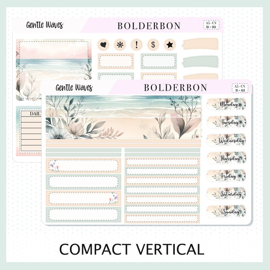 GENTLE WAVES "Compact Vertical" || A5 Planner Sticker Kit
