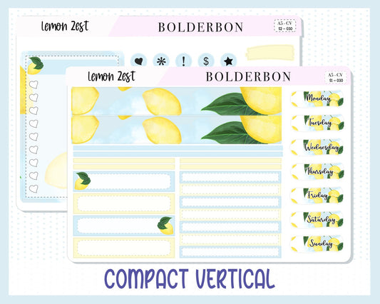 LEMON ZEST || A5 Compact Vertical Planner Sticker Kit