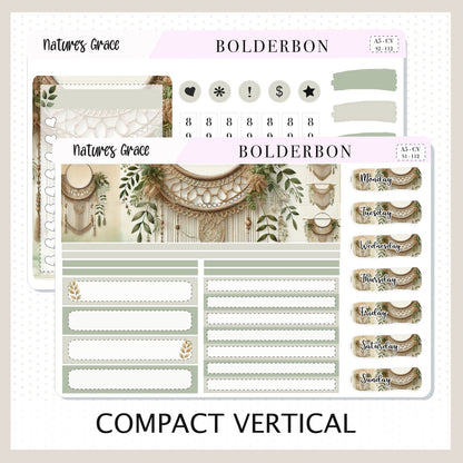 NATURE'S GRACE "A5 Compact Vertical" || Planner Sticker Kit