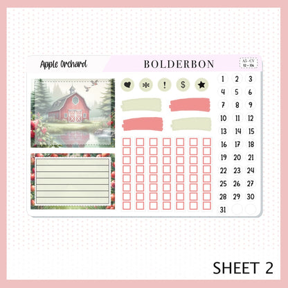 APPLE ORCHARD "Compact Vertical" || A5 Planner Sticker Kit