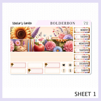 SCHOLAR'S GARDEN Hobonichi Cousin || Planner Sticker Kit