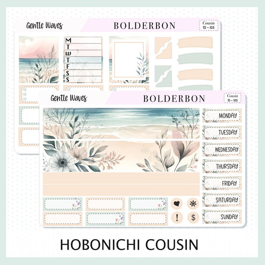 GENTLE WAVES Hobonichi Cousin || Planner Sticker Kit